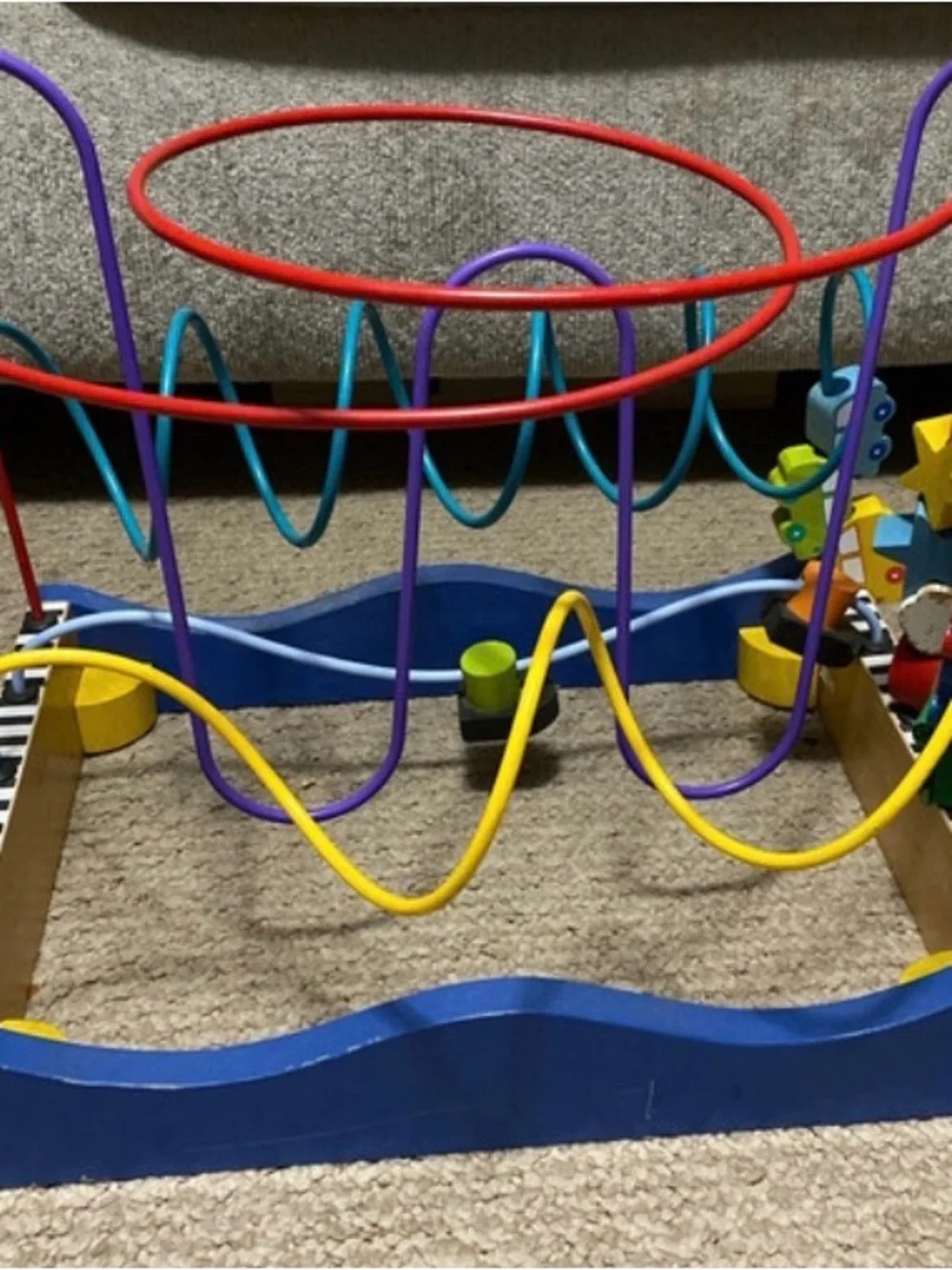 Wooden Multi-Track Bead Maze Activity Center - Multicolor